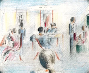 Figuren in einem Raum, 1936